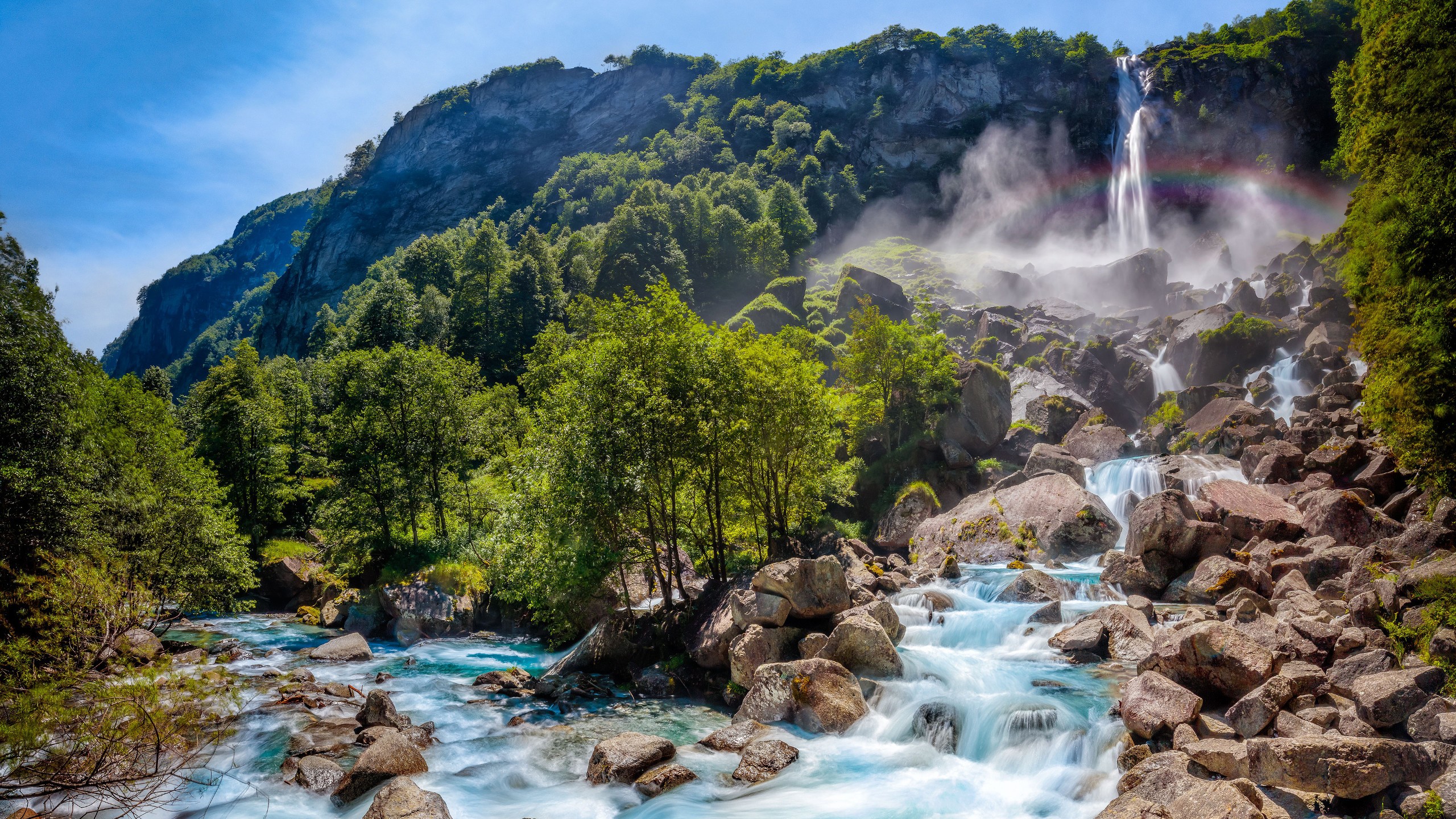 Фото бесплатно швейцария, водопад, деревья