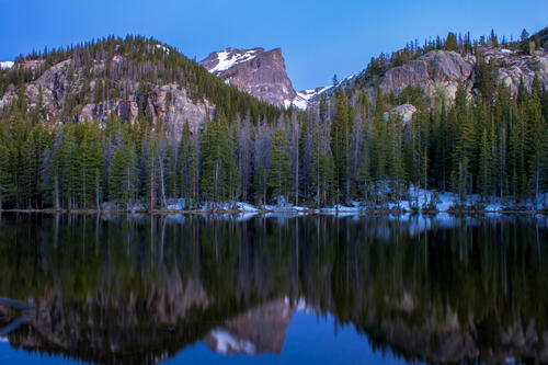Nymph Lake in the Rocky Mountains