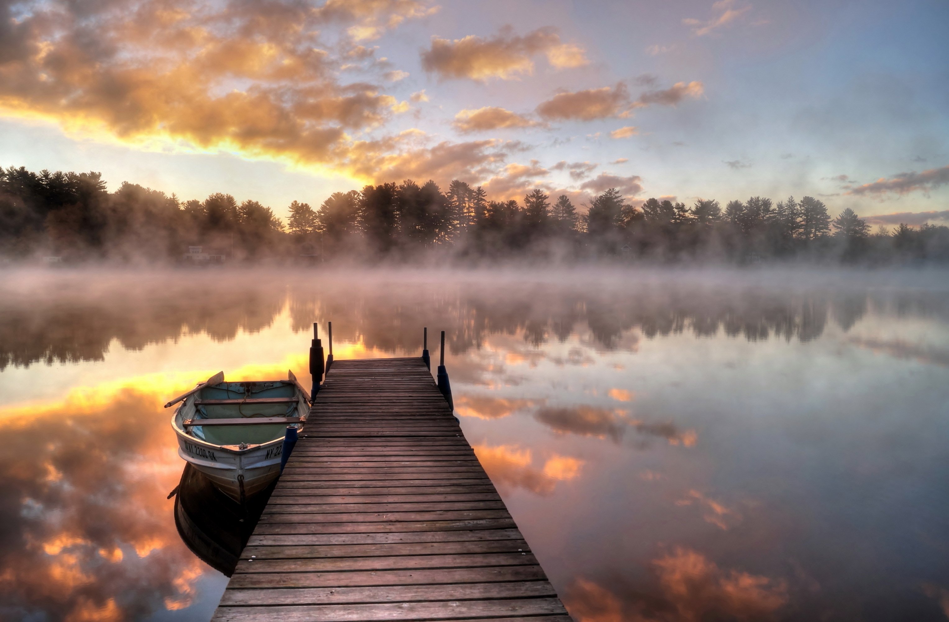Фото бесплатно туман, озеро, мост