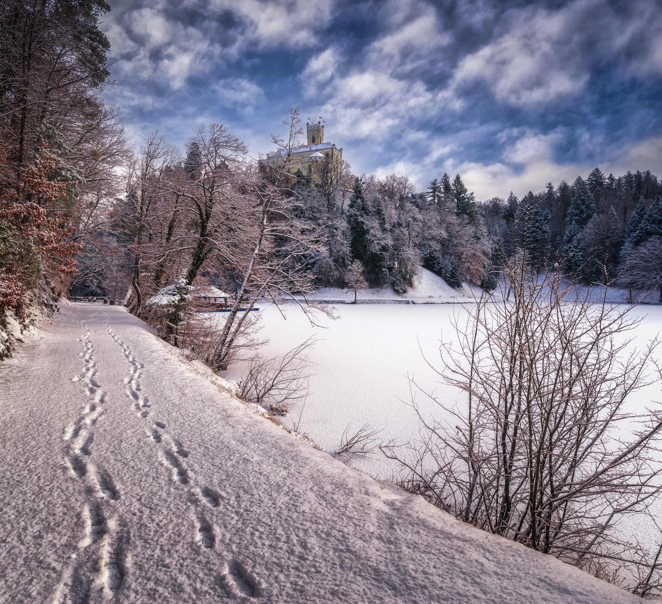 Фото бесплатно Хорватия зимой, замок Тракошчане, Хорватия