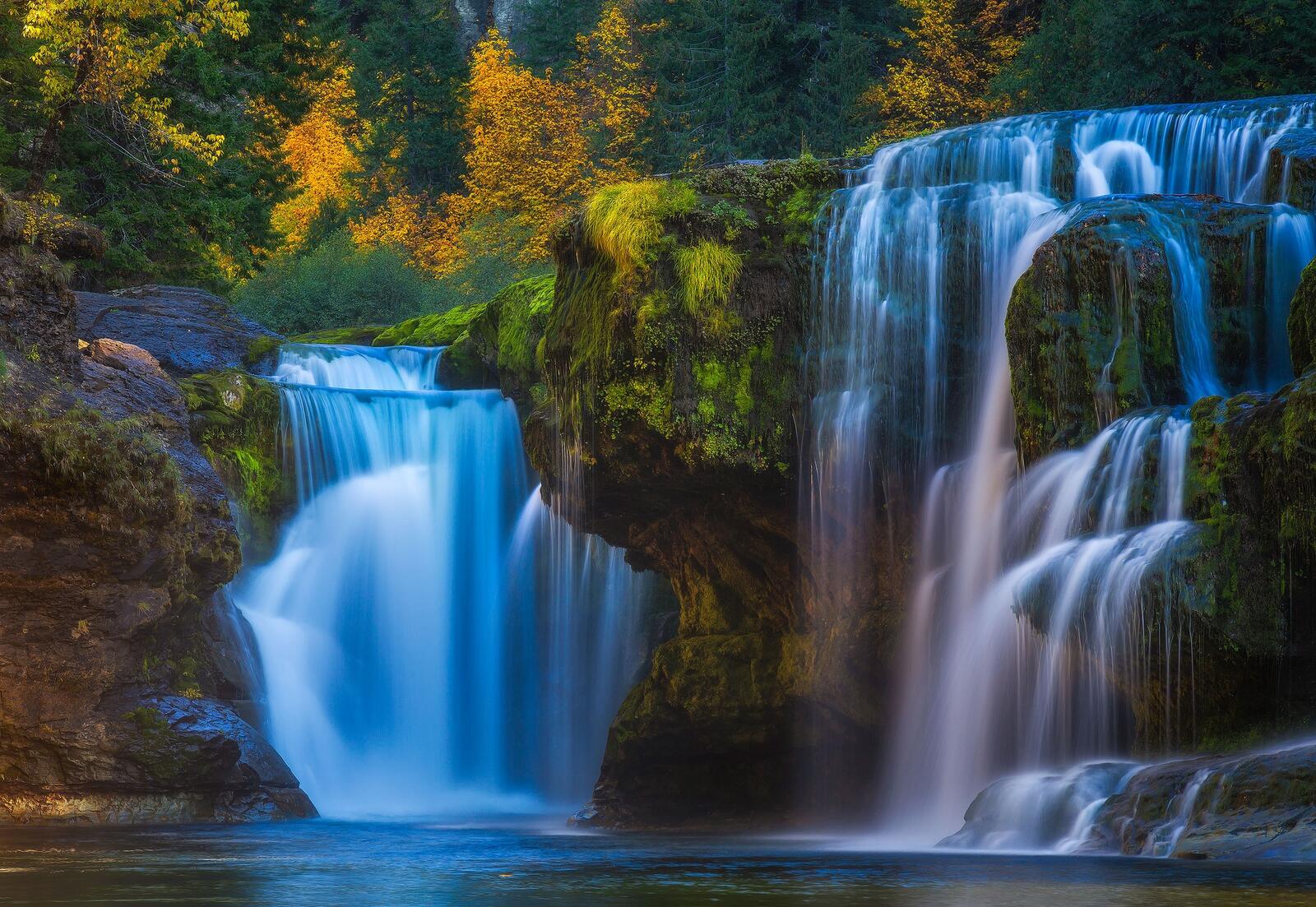 Wallpapers Lower Lewis River Falls Columbia River autumn on the desktop