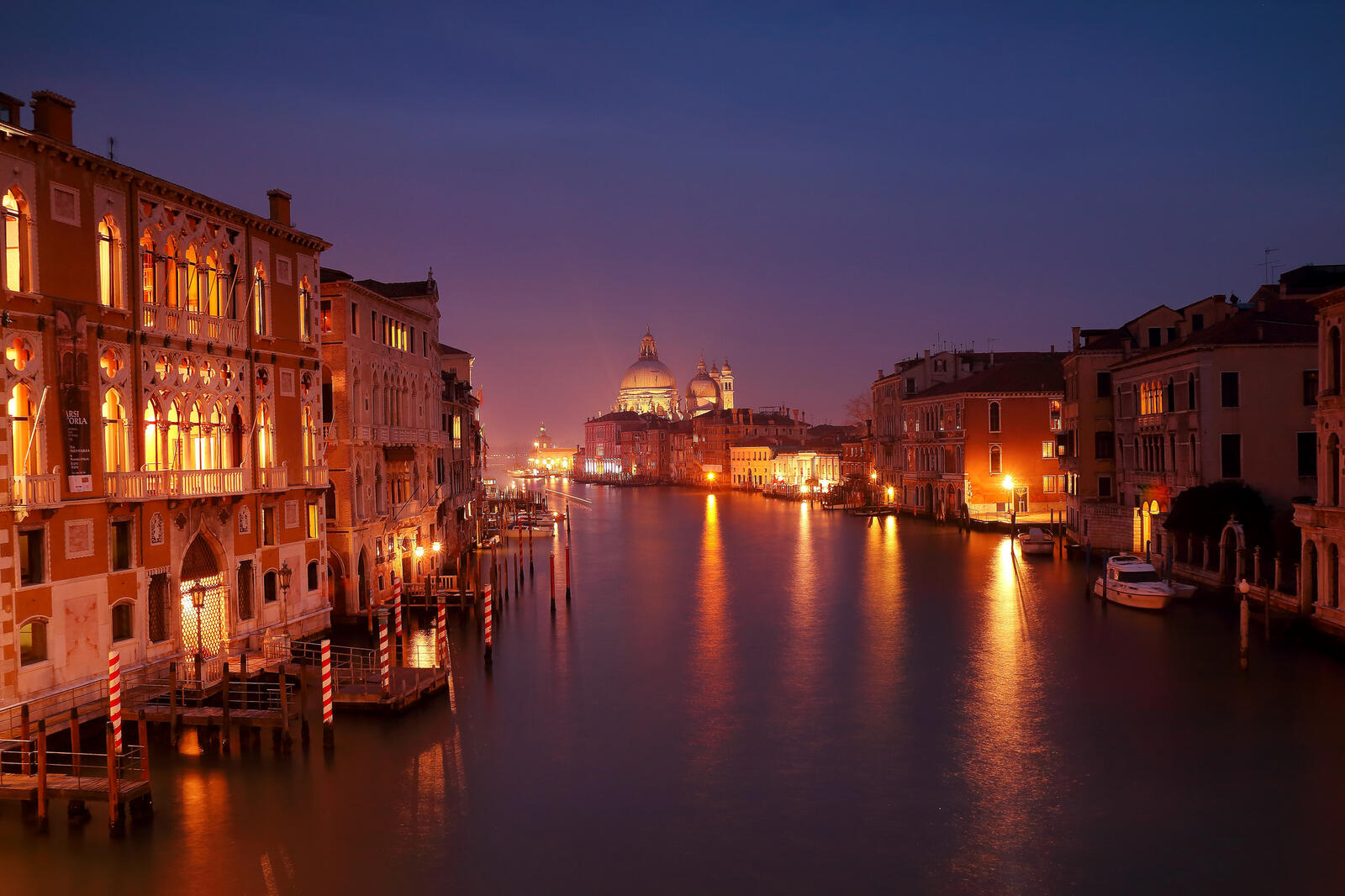 Обои Венеция Италия ночь на рабочий стол