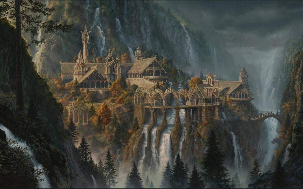 Painted Rivendell from the movie the Hobbit