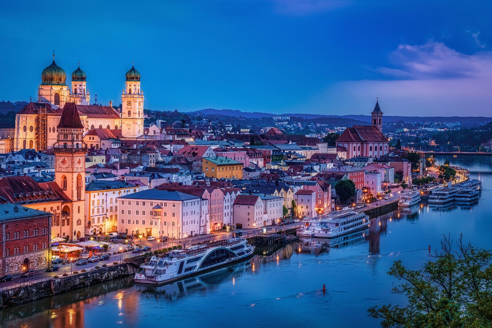 Wallpapers sunset Bavaria Passau on the desktop
