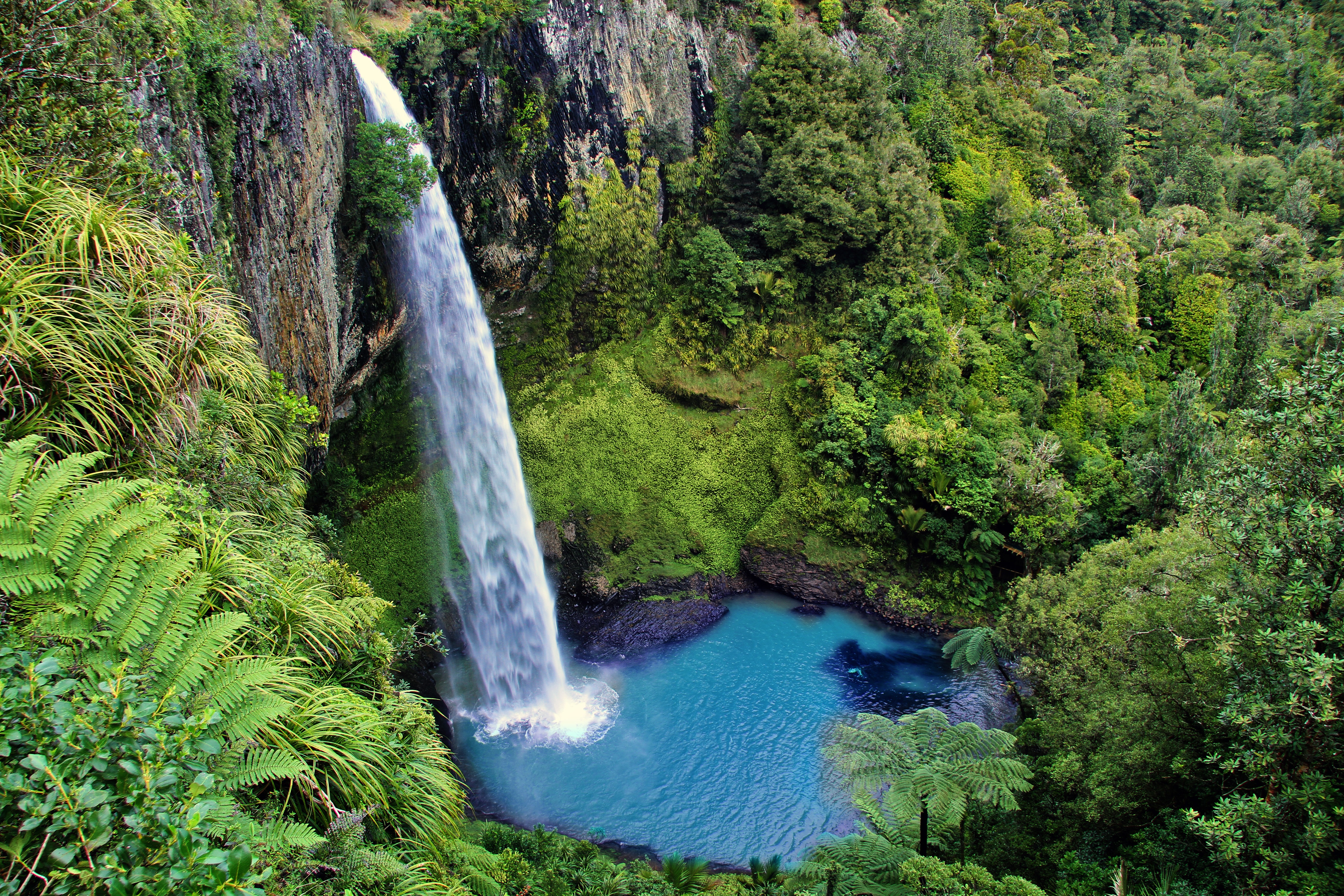 Обои новая зеландия водопад водоём на рабочий стол