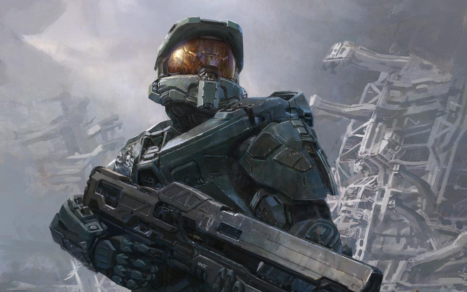 Wallpapers halo armored weapons on the desktop