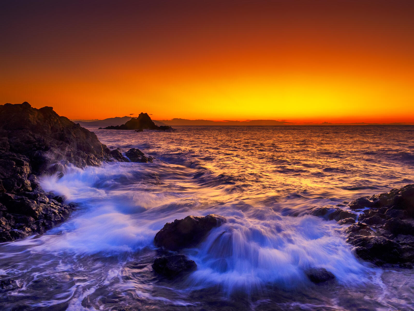 免费照片海，夕阳的桌面屏保