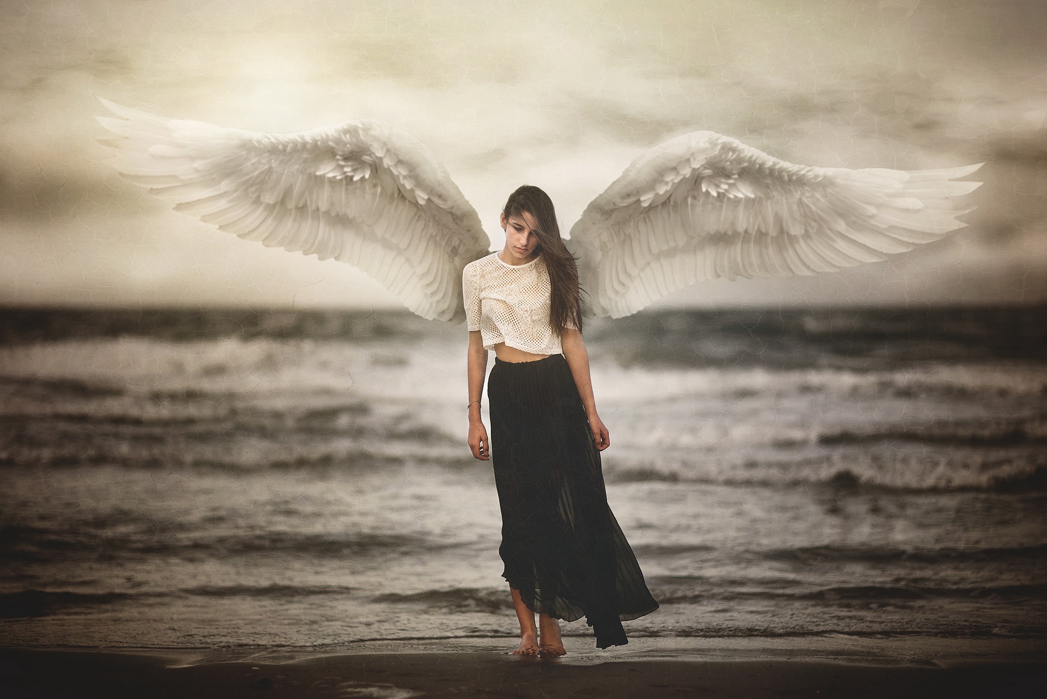 Фото бесплатно ангел, крылья, женщина