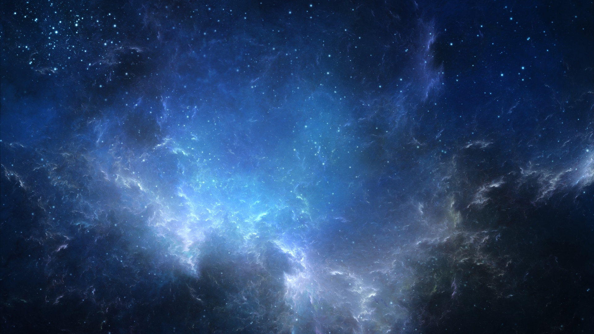 Обои голубая туманность галактика звезды на рабочий стол
