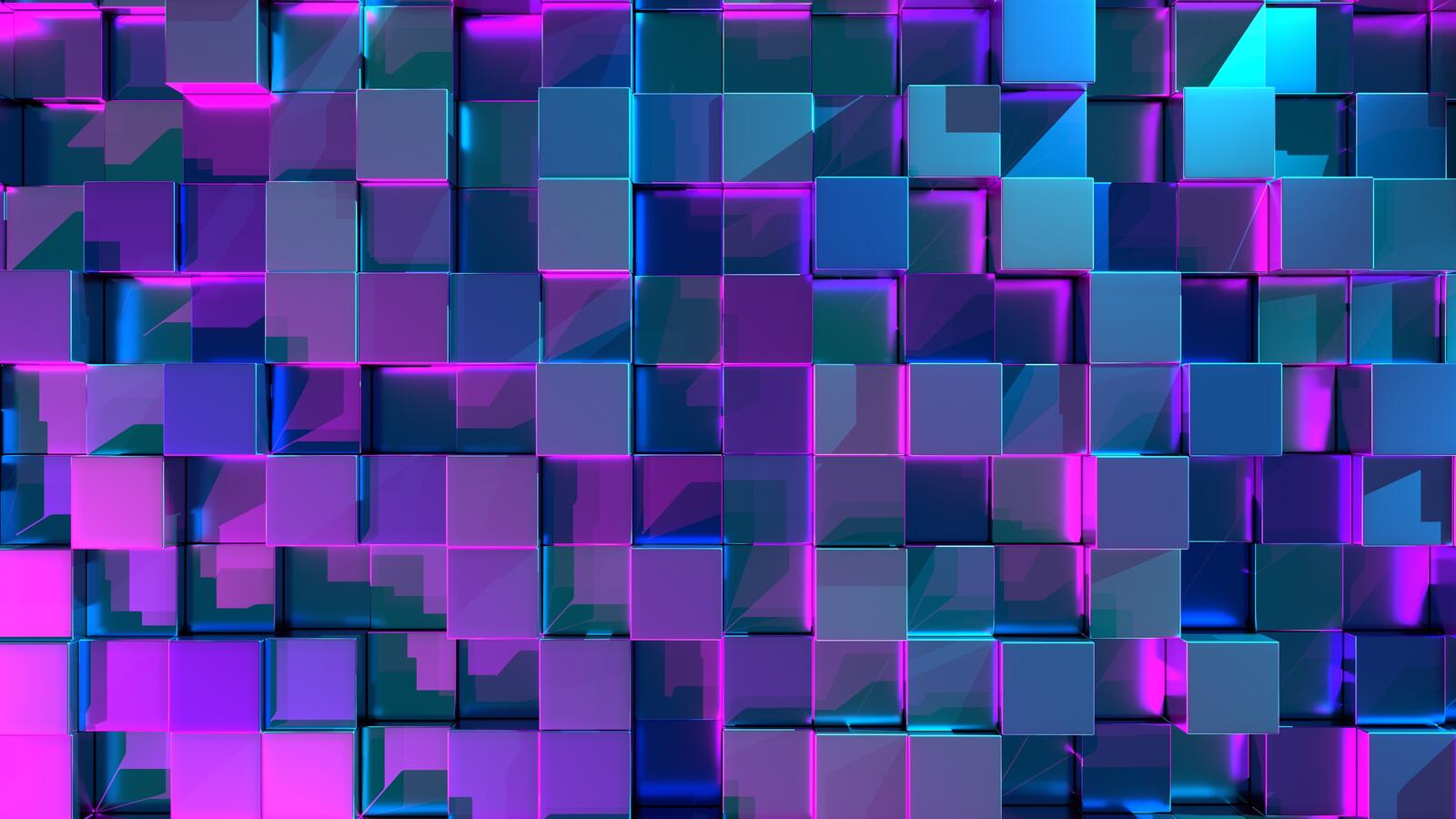 Wallpapers color glow cube on the desktop
