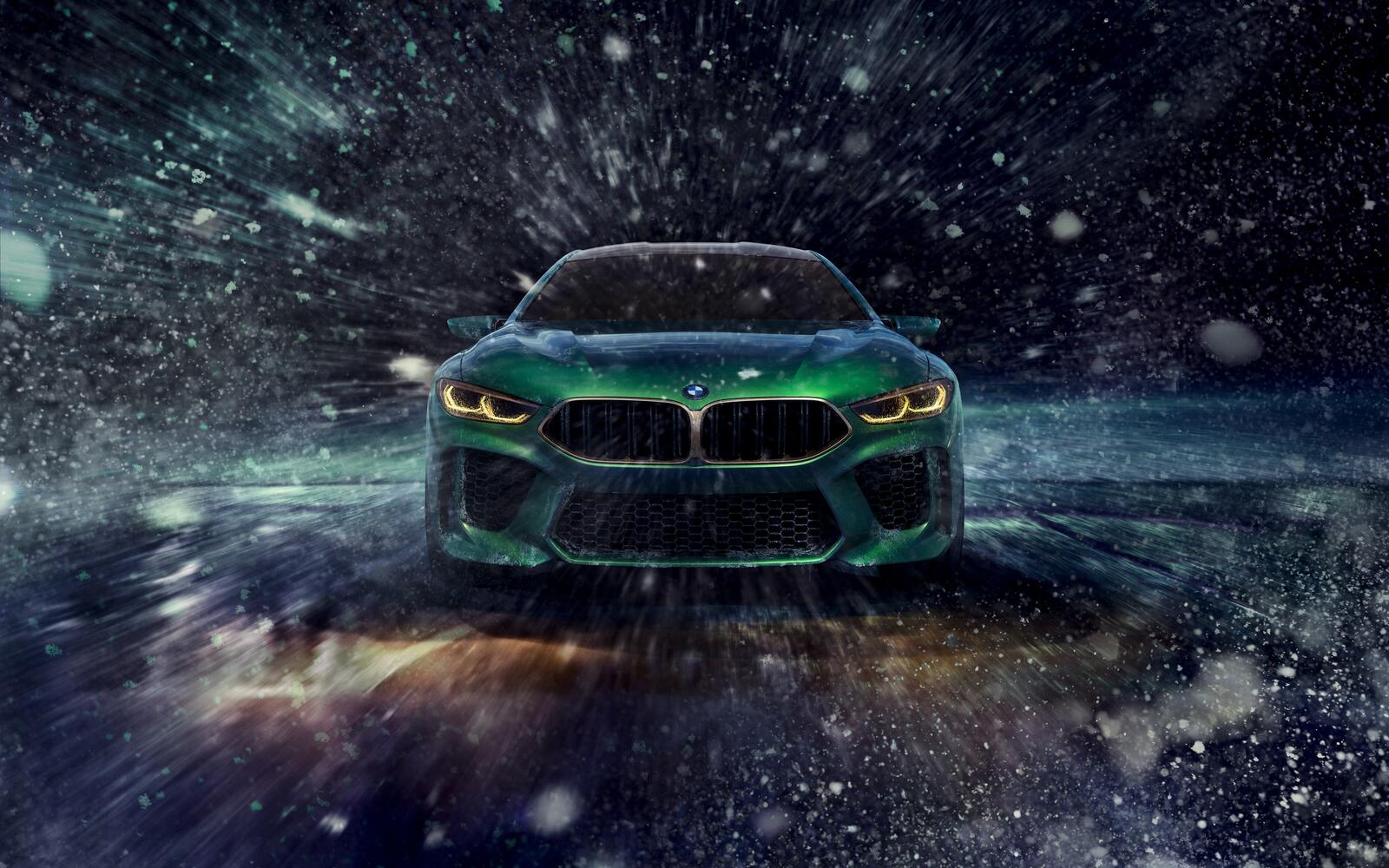 Wallpapers bmw m8 gran coupe concept design green on the desktop