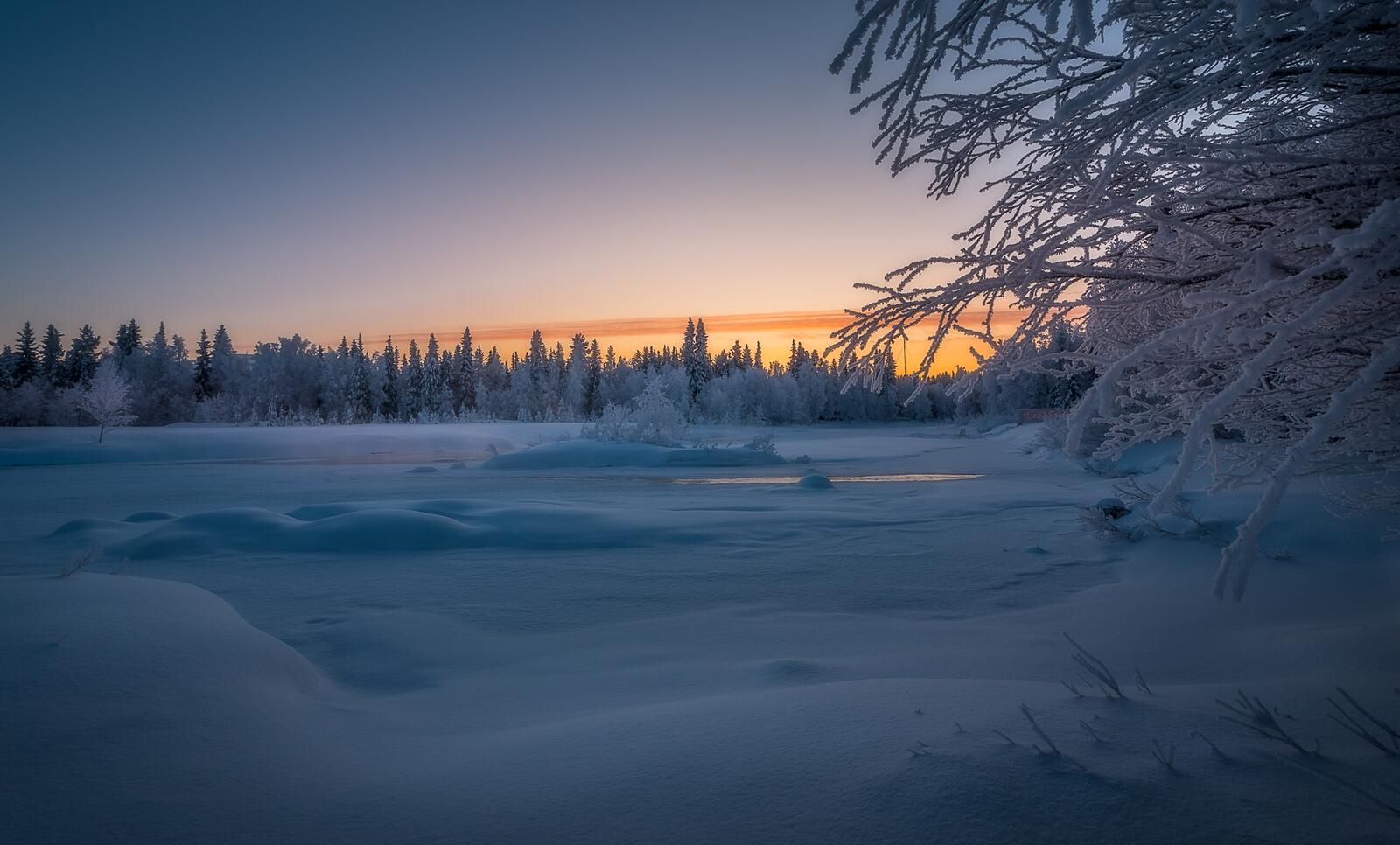 Wallpapers Finland sunset snowdrifts on the desktop
