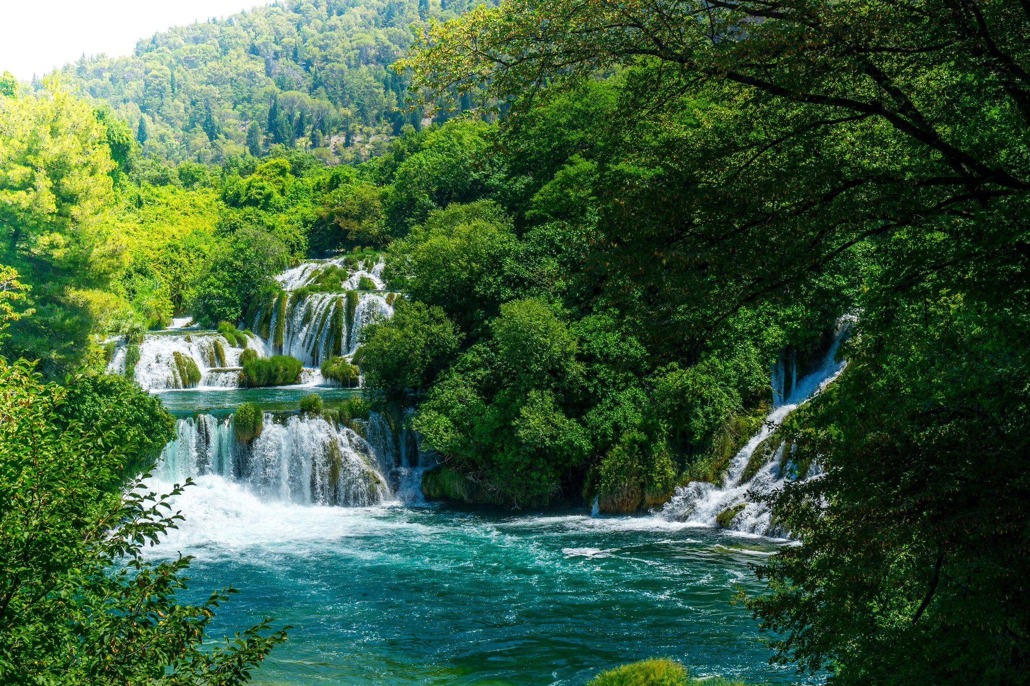 Photo free waterfall, flow, Krka Waterfalls