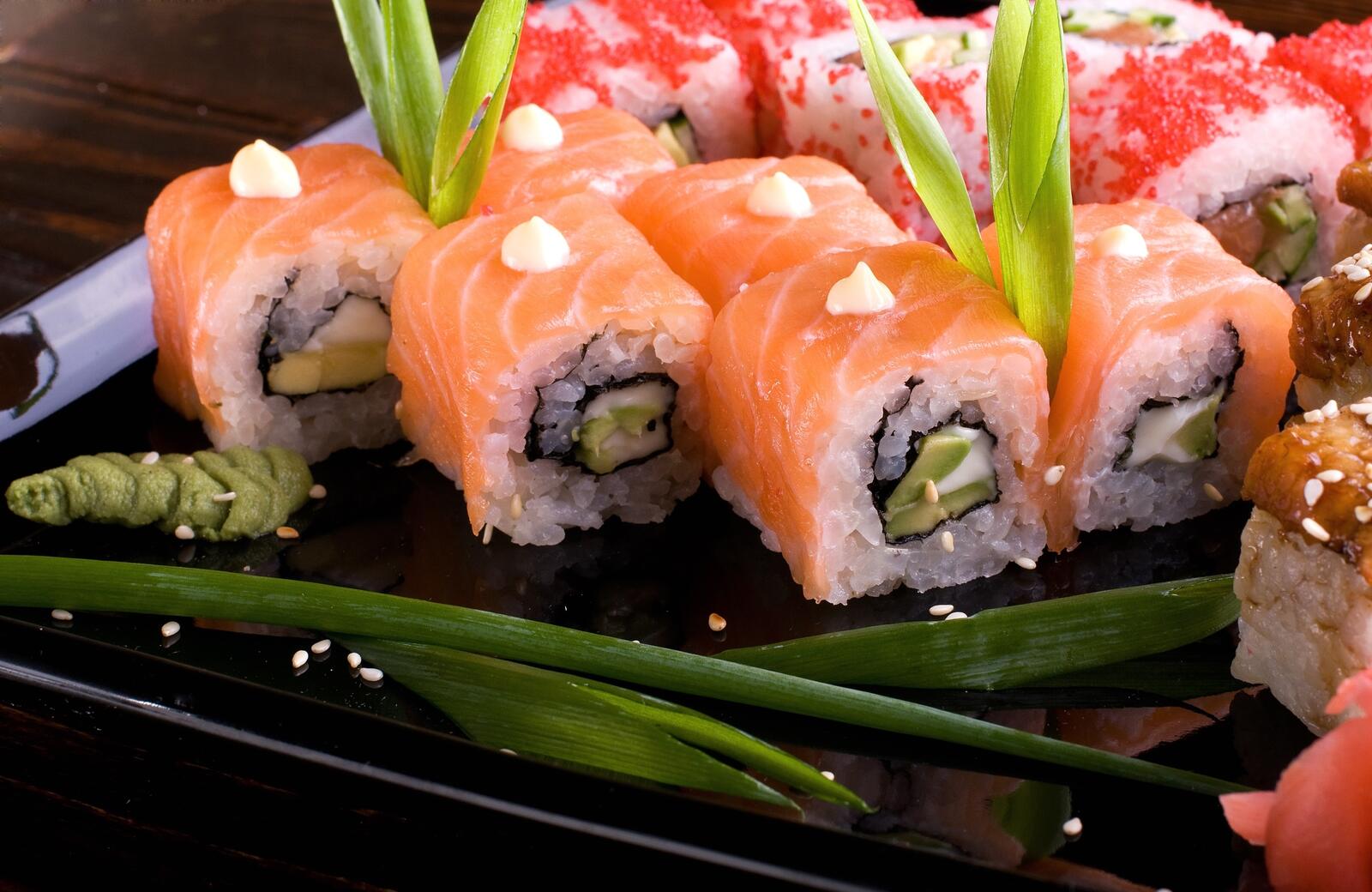 Wallpapers sushi rice vegetables on the desktop