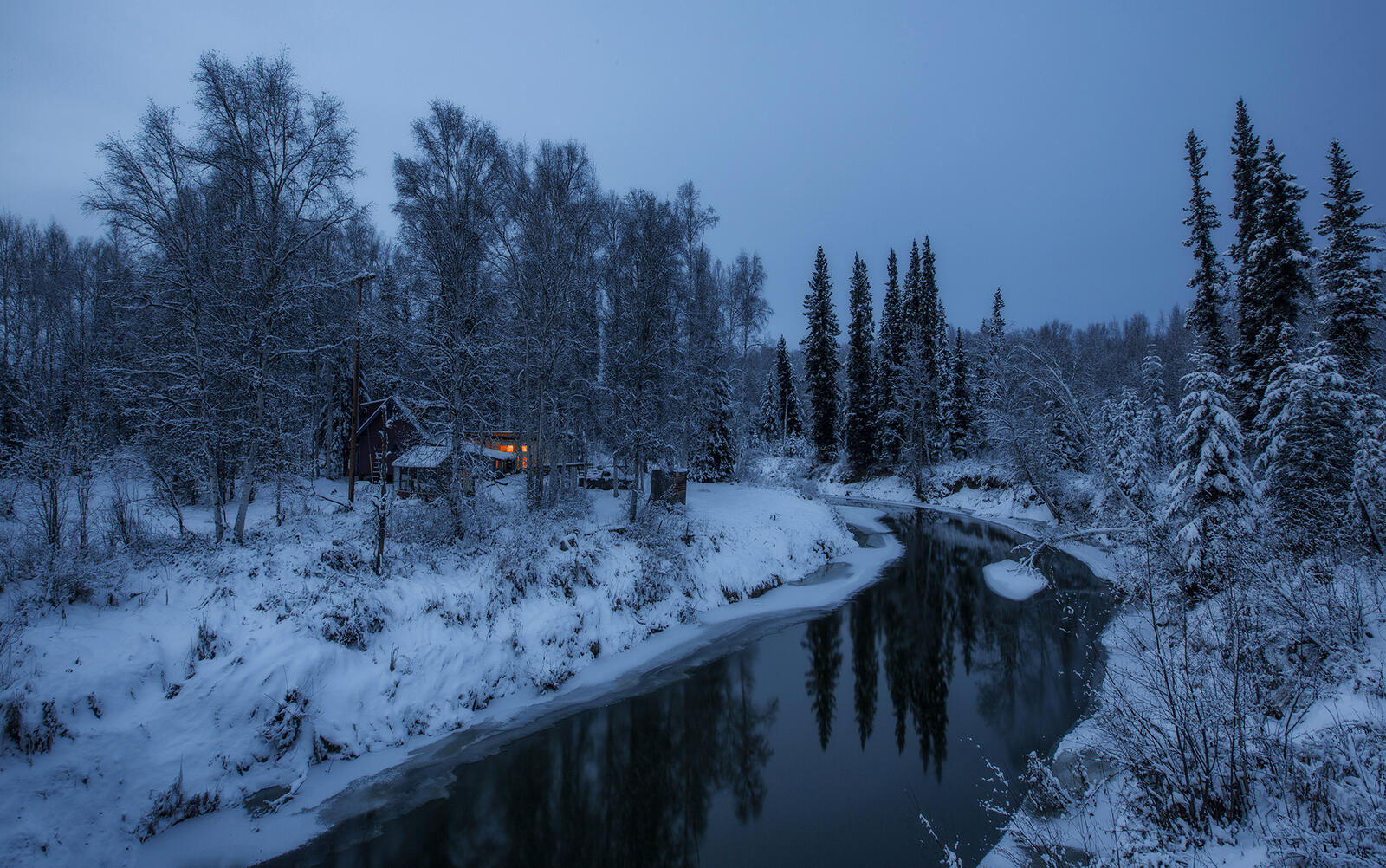 Обои Alaska зима река на рабочий стол