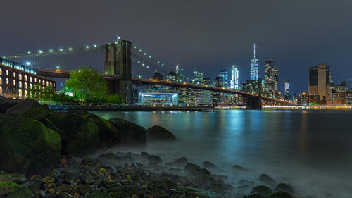 Бруклинский мост Нью-Йорк Бруклин и Манхэттен