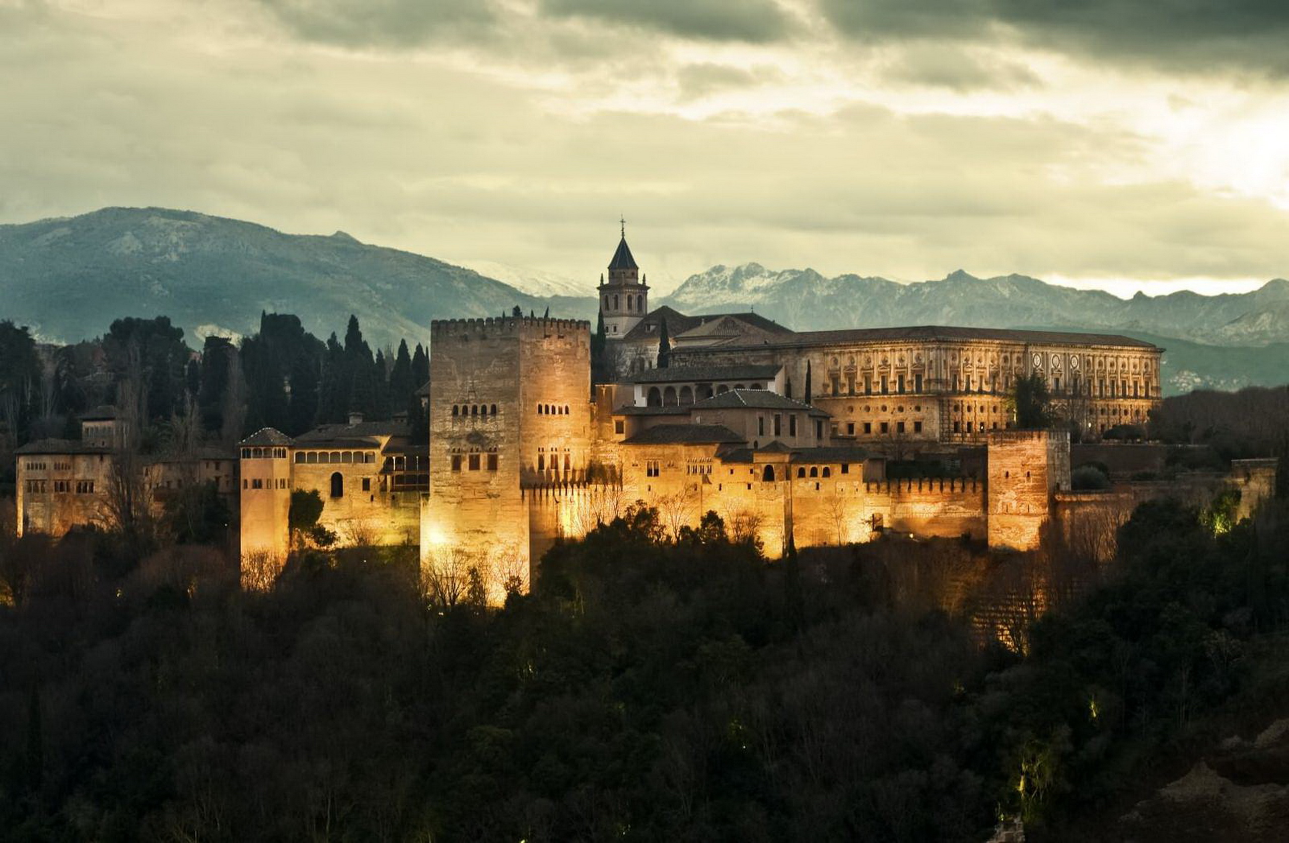 Обои castle fortress Alhambra на рабочий стол