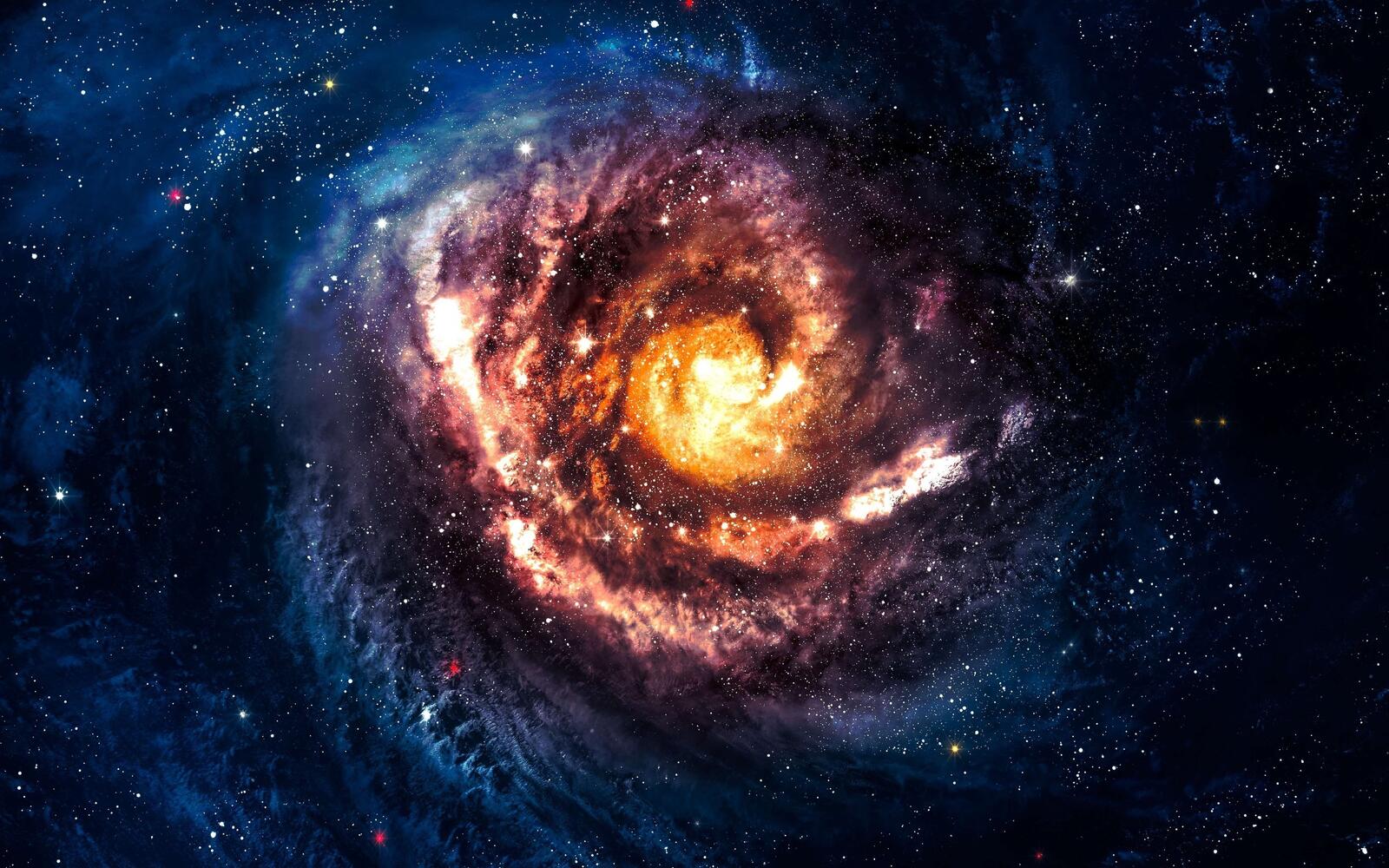 Wallpapers galaxy the center of the galaxy spiral on the desktop