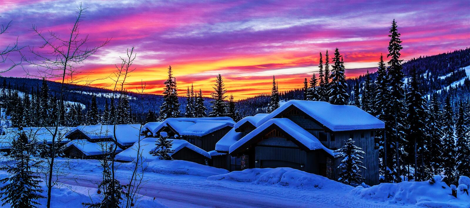 Wallpapers Canada sunset winter on the desktop