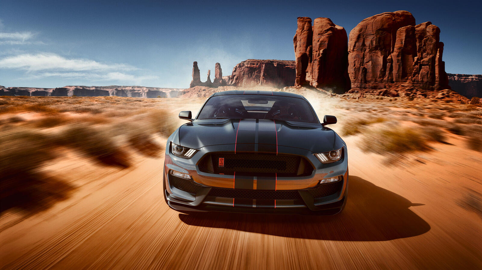 Обои Ford Mustang Shelby пустыня на рабочий стол