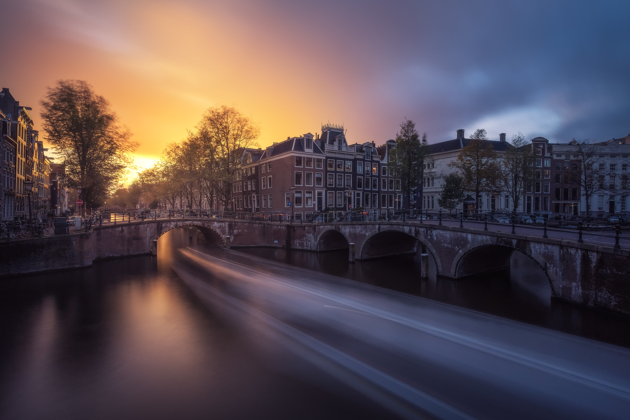 Обои иллюминация амстердам нидерланды на рабочий стол