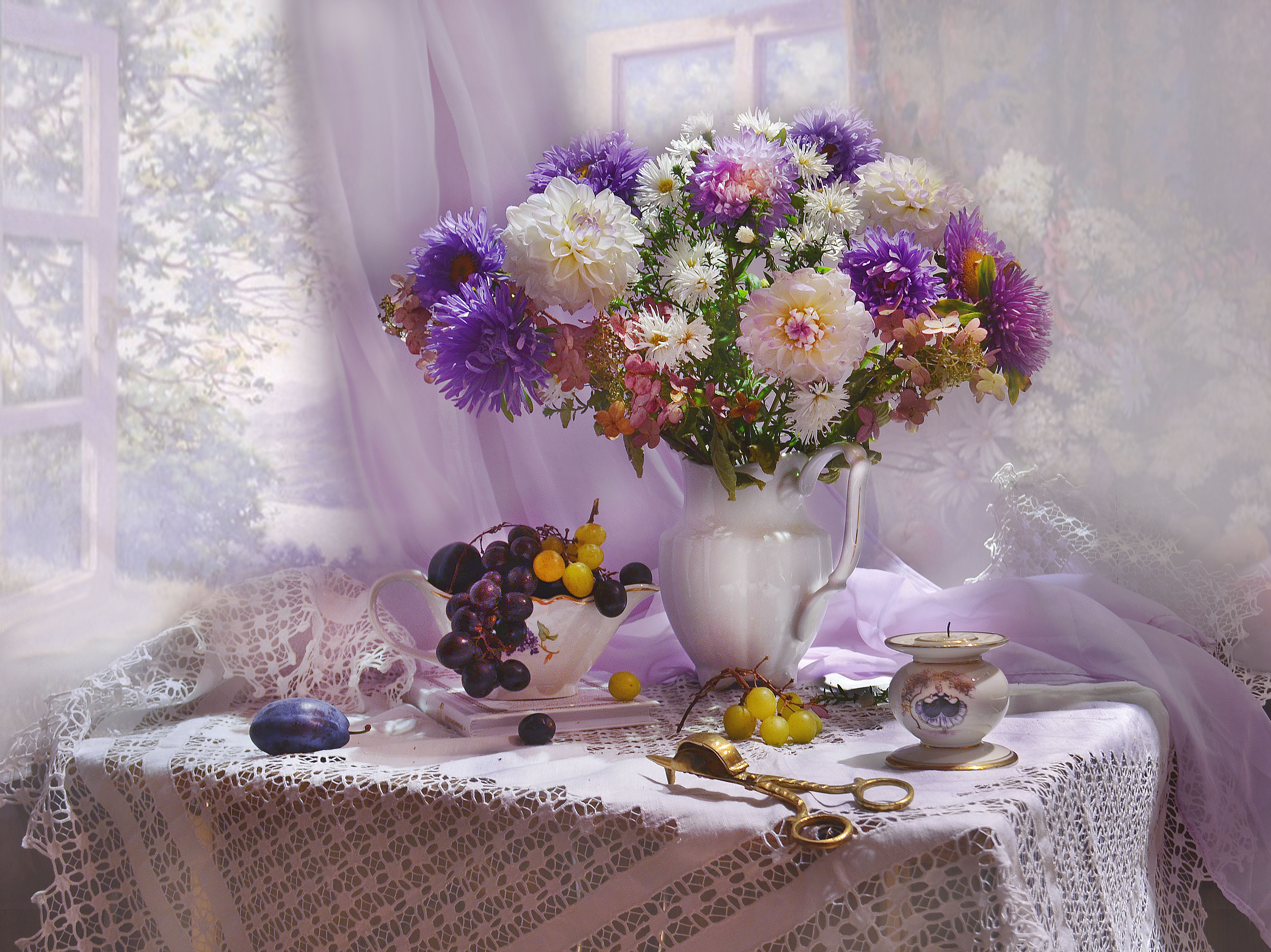 桌面上的壁纸萄 鲜花 浆果
