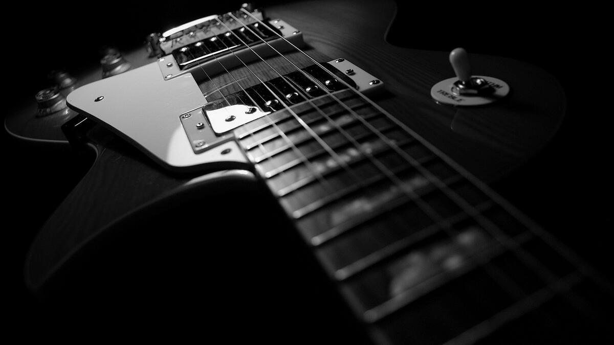 Guitar strings closeup