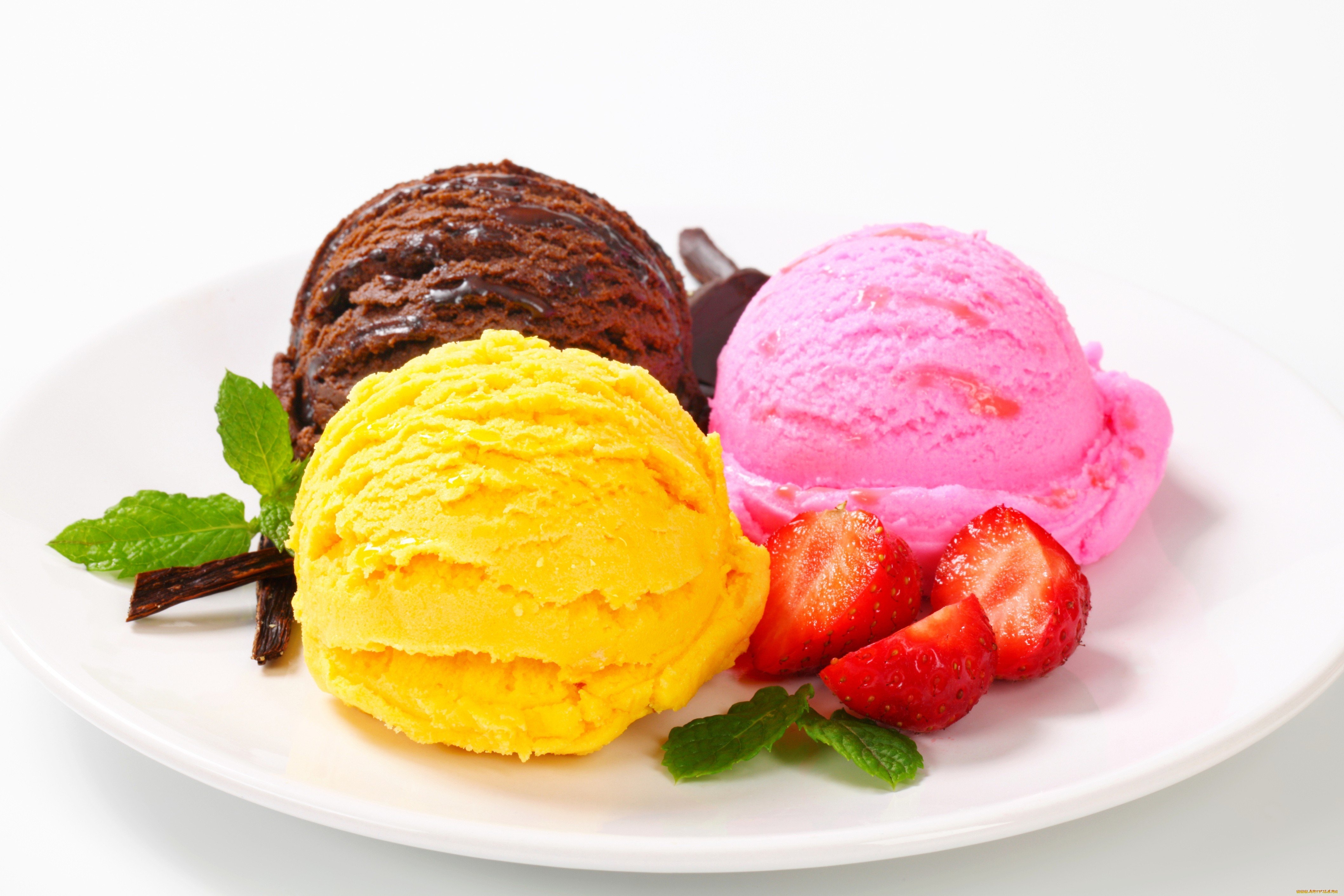 Фото бесплатно мороженое, клубника, сладкое