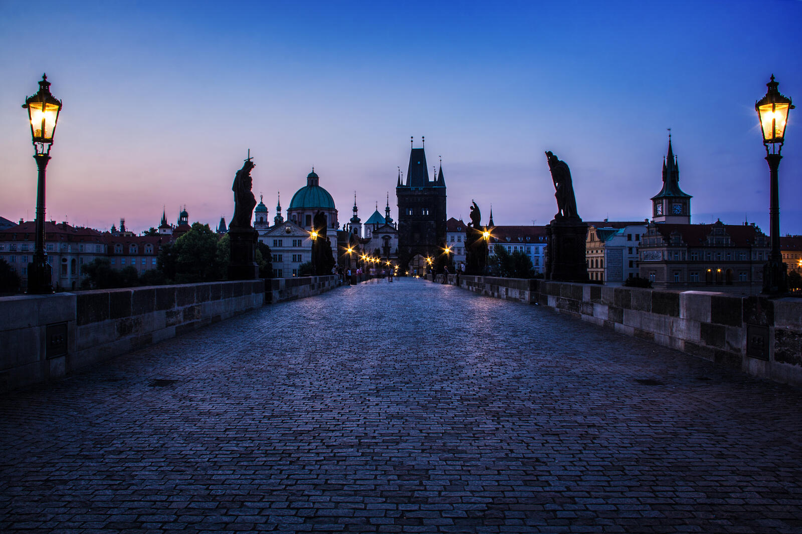Обои освещение Прага Пражский град на рабочий стол