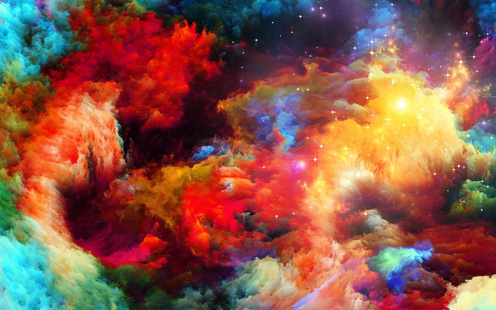 Wallpapers paint space clouds color on the desktop