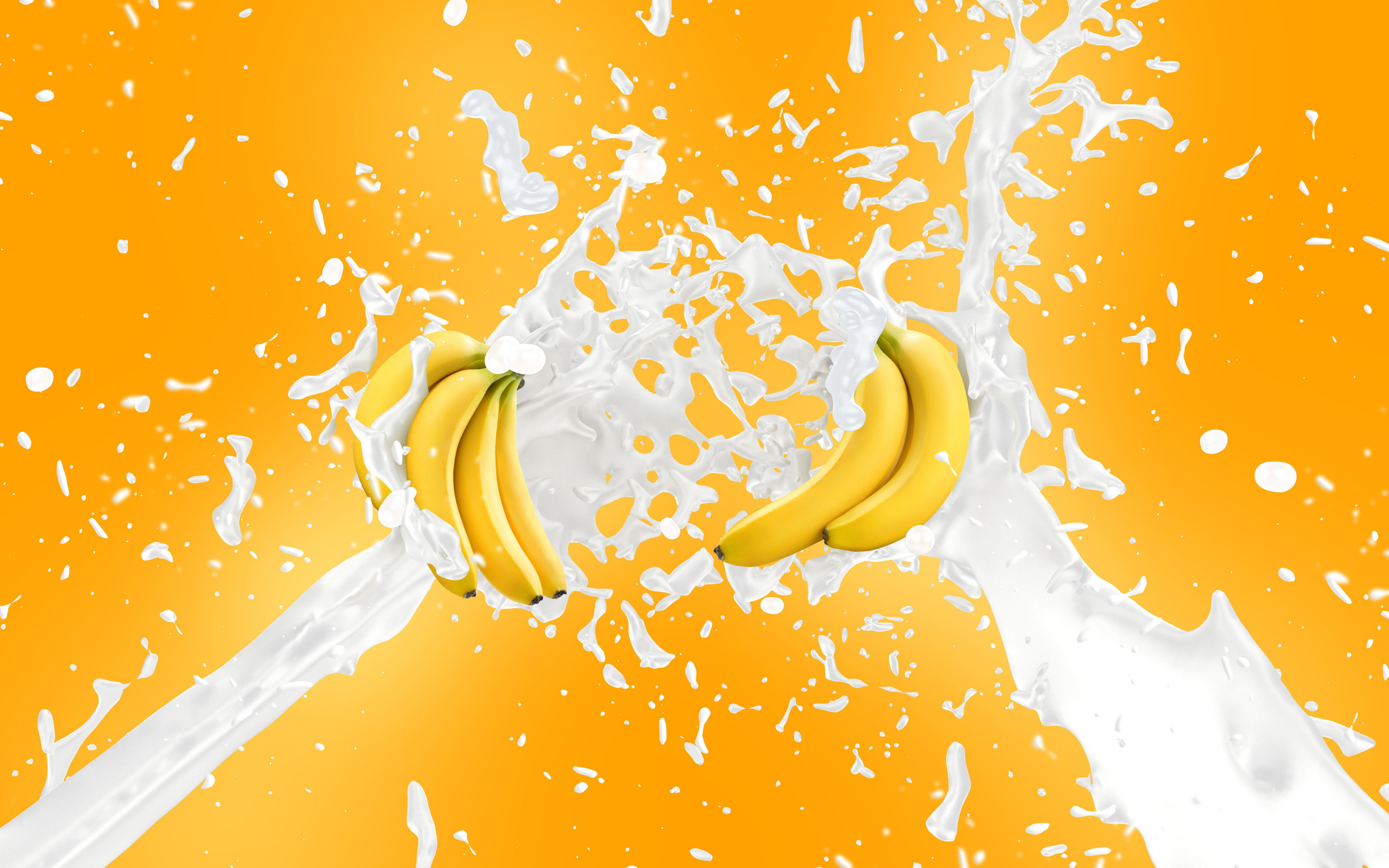 免费照片牛奶中的香蕉