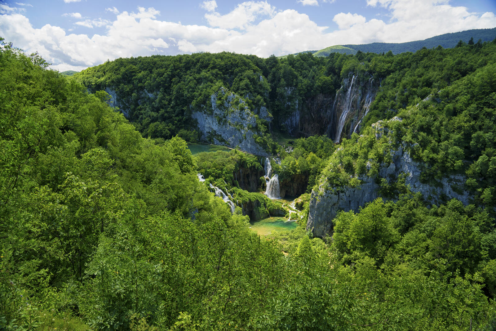 Обои национальный парк Плитвицкие озера Хорватия водопад на рабочий стол