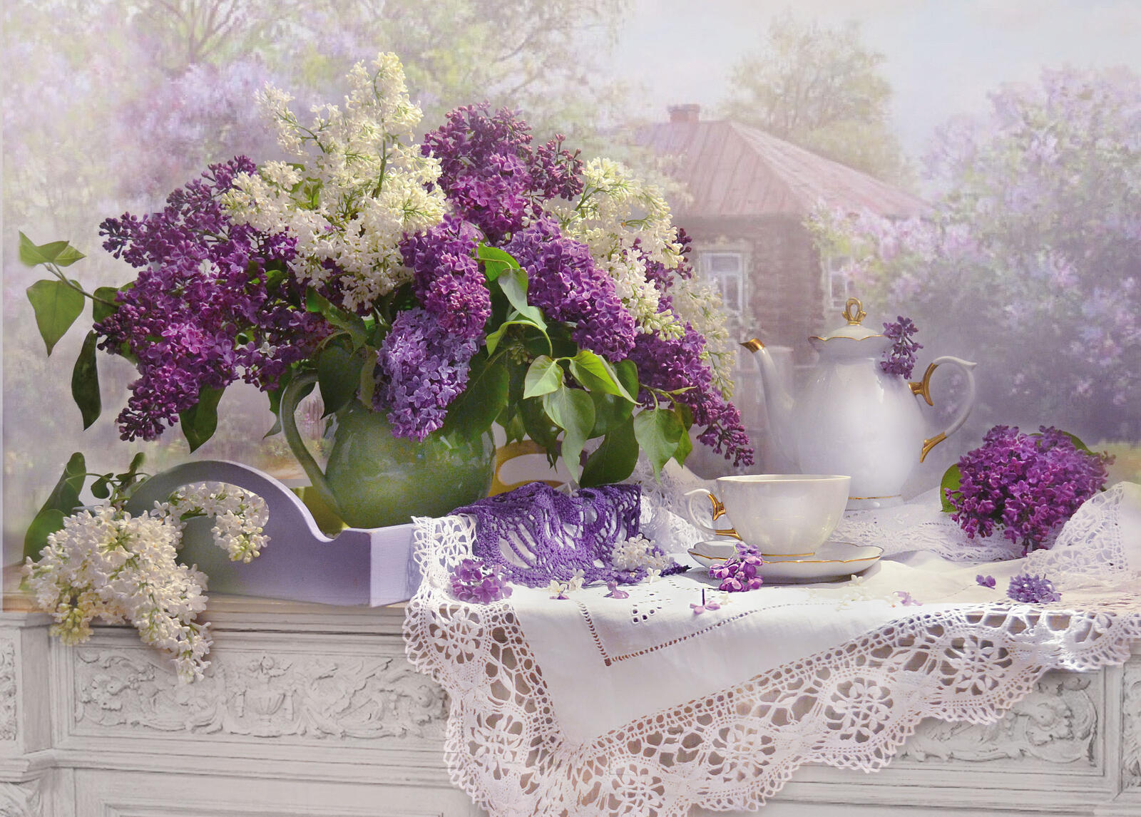 Wallpapers flowers background lilac on the desktop