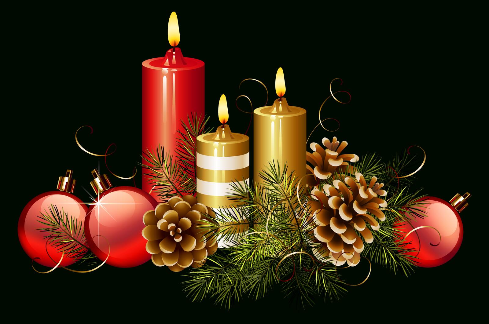 Wallpapers candles Christmas new year on the desktop