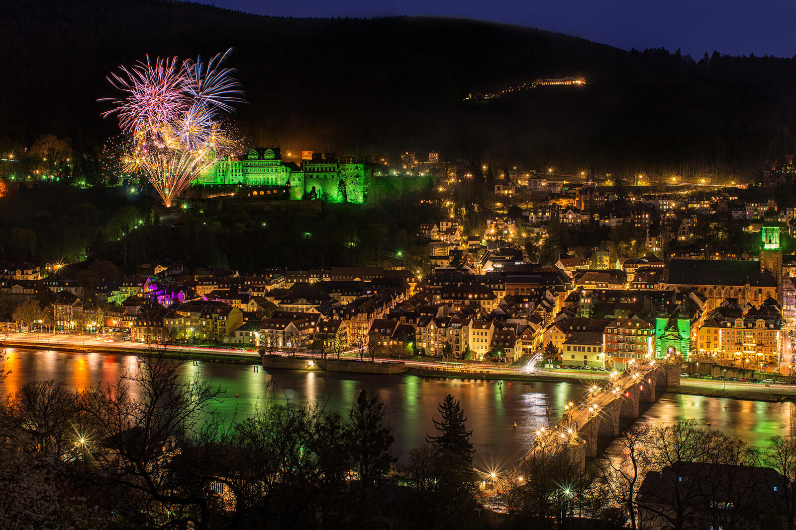 Free photo Fireworks in Heidelberg