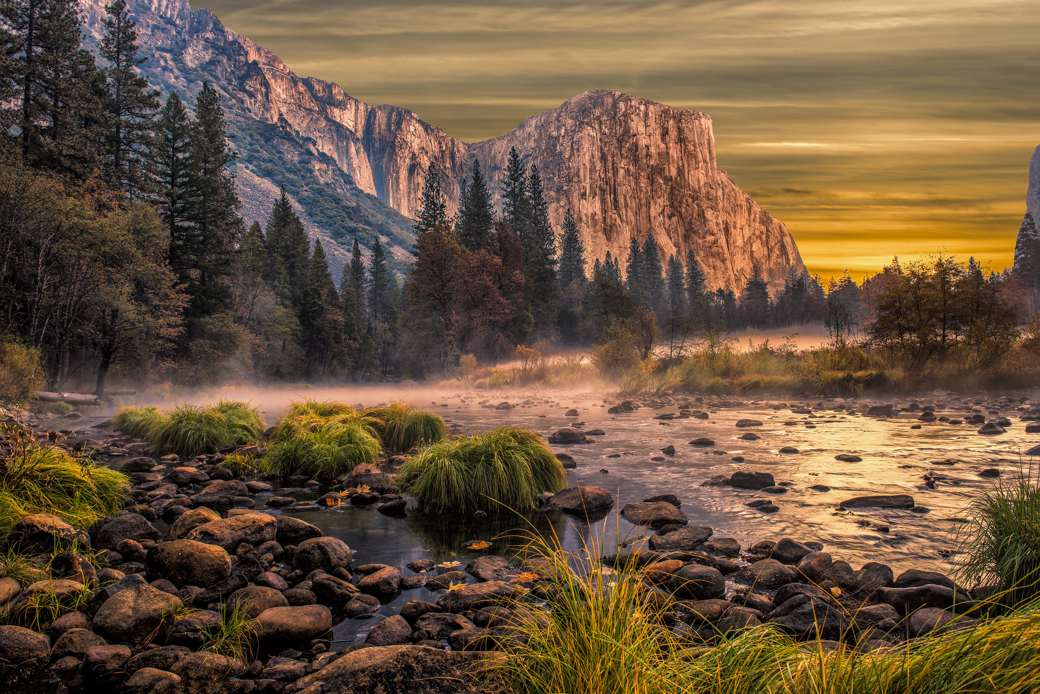 Wallpapers nature Yosemite national park sunset on the desktop