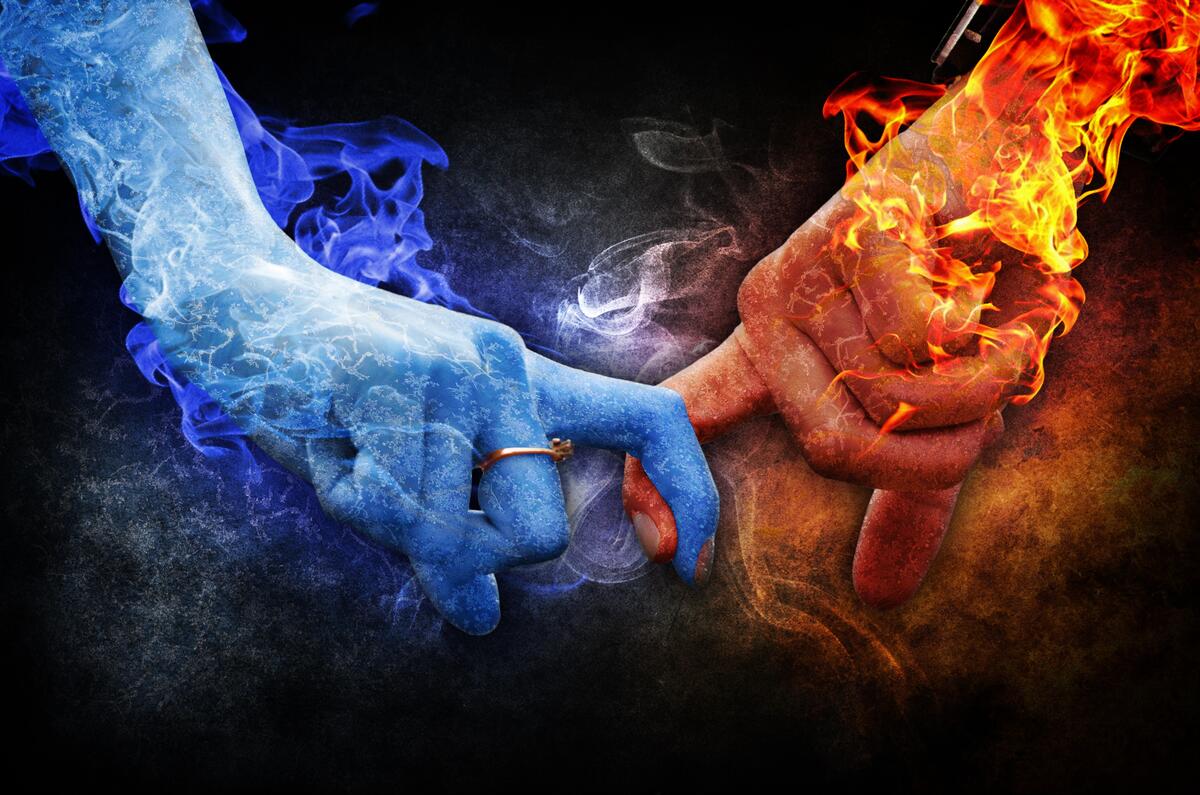 Fire and cold hold hands