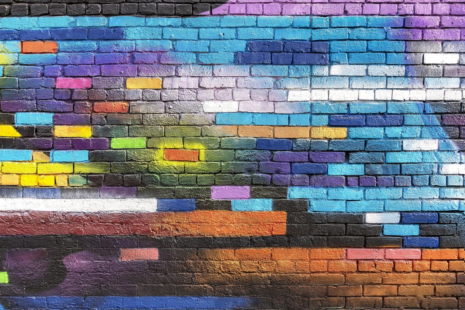Wallpapers colorful bricks wall graffiti on the desktop