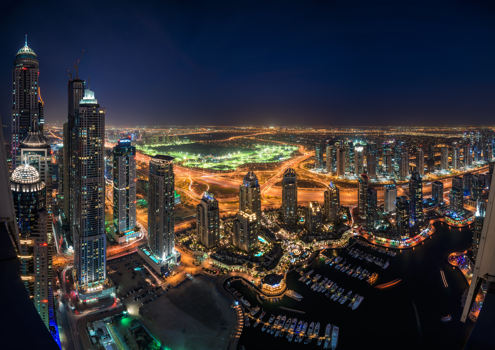 Обои освещение ОАЭ ночной город на рабочий стол