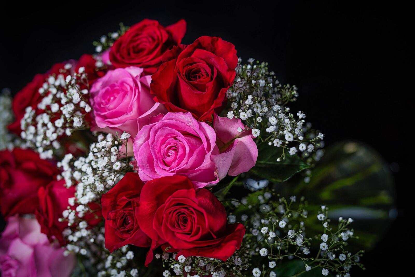 Обои букет розы цветочная композиция на рабочий стол