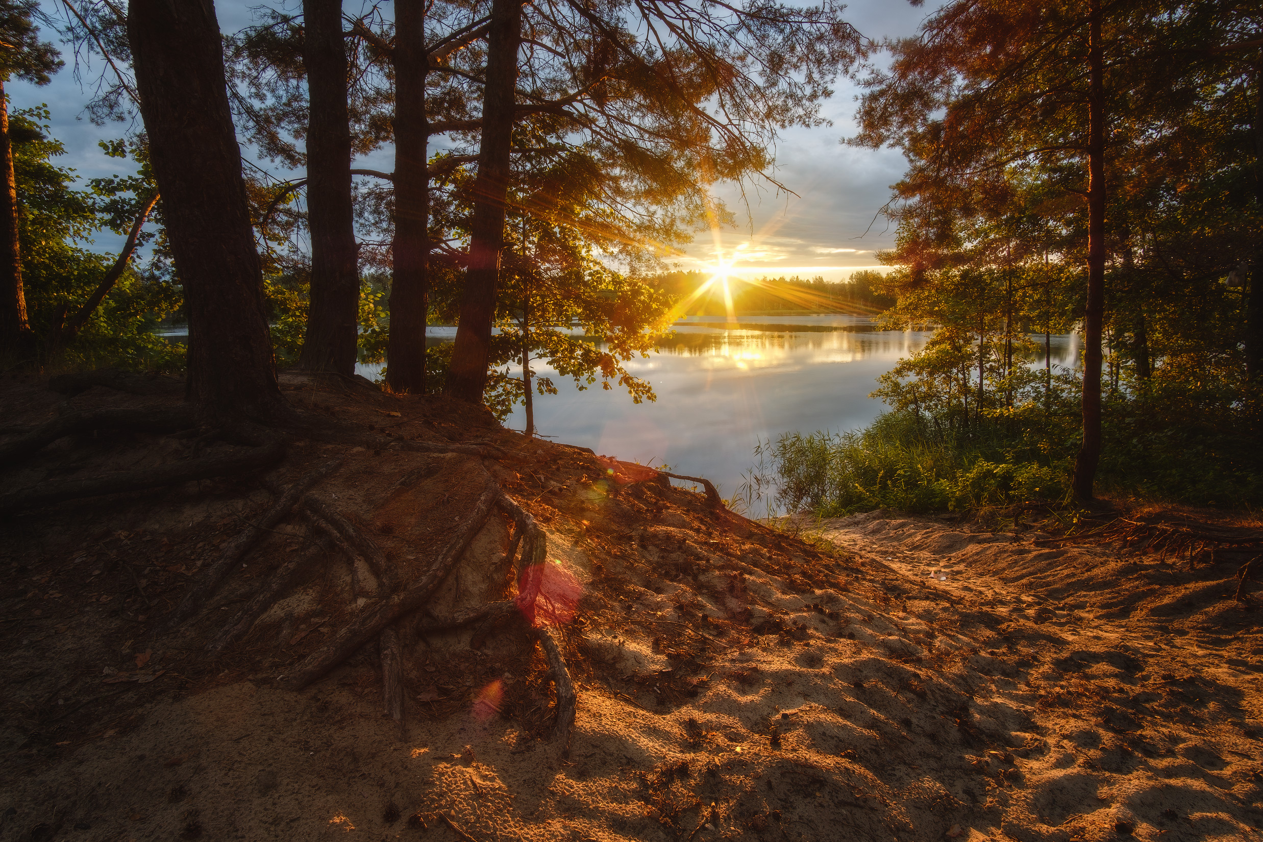 Бесплатное фото Рассвет на озере в Подмосковье