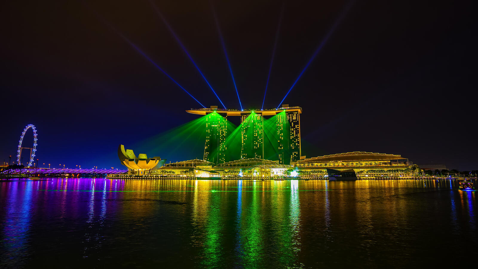 Обои Сингапур горд ночь на рабочий стол