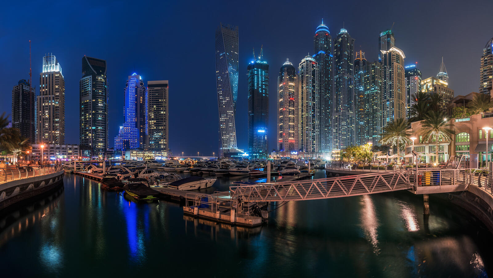 Обои город ночной город Дубай на рабочий стол