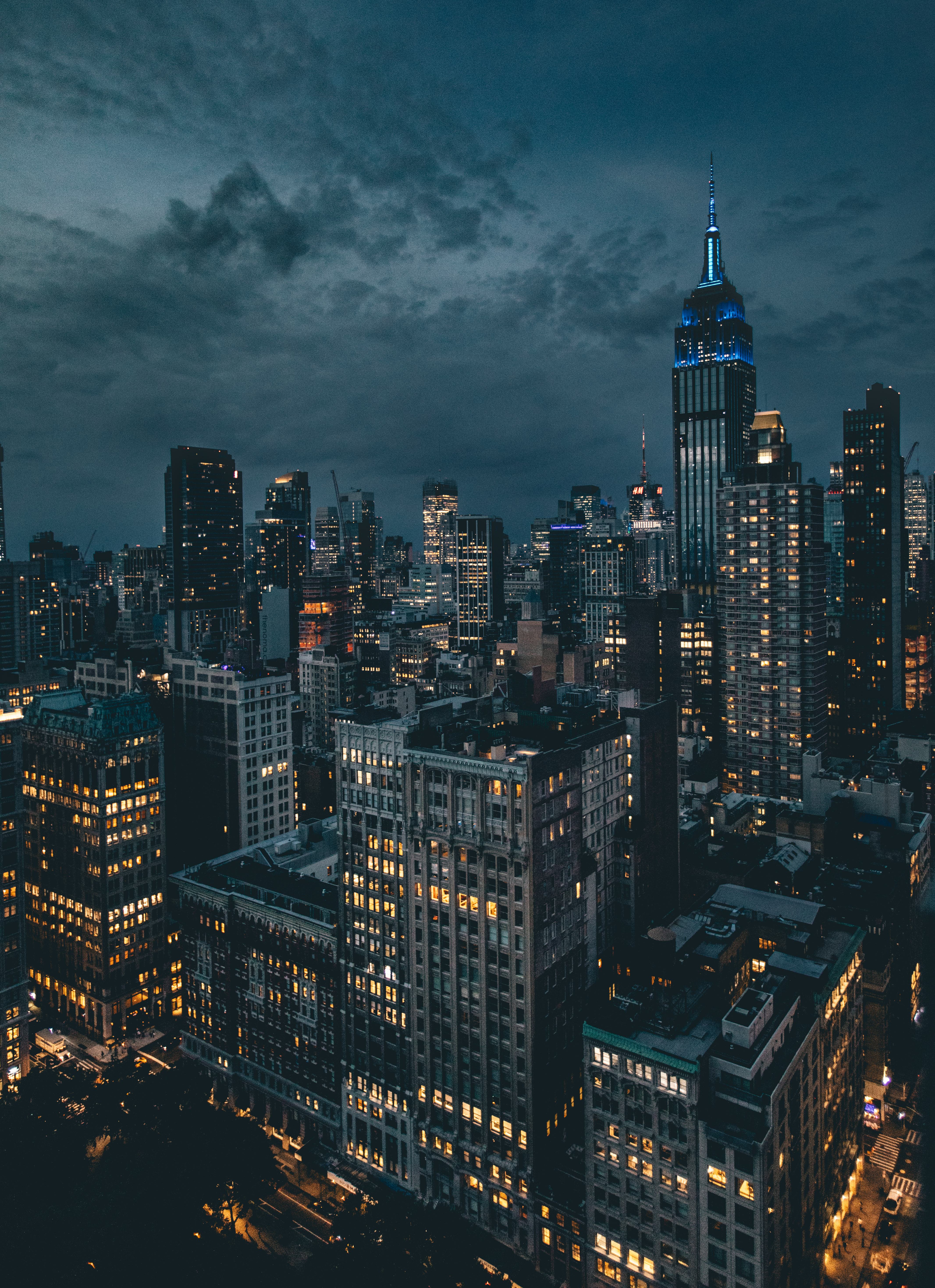 Photo free New York, night city, cityscape