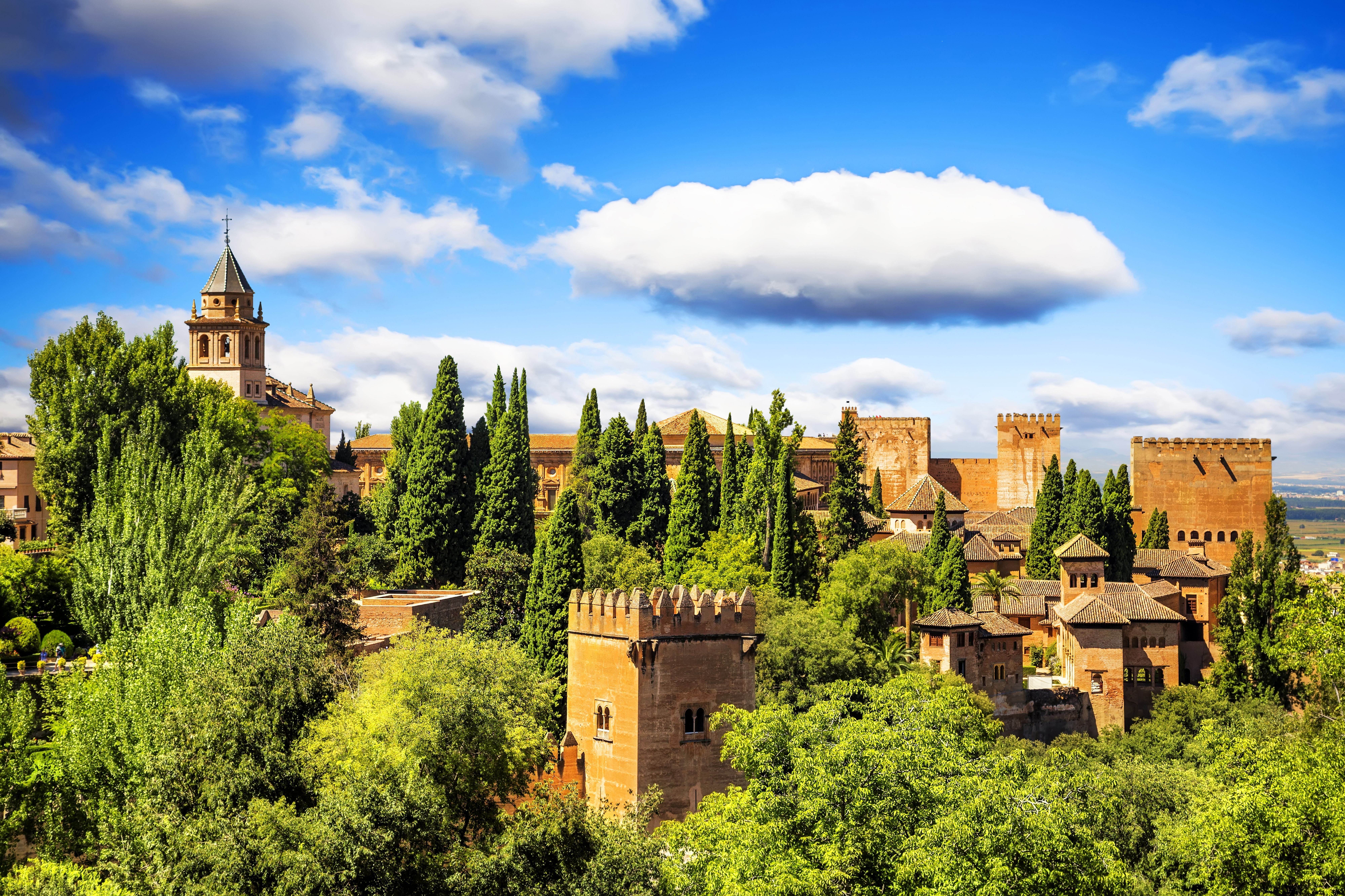 Wallpapers Ancient arabic fortress of Alhambra Granada Spain on the desktop
