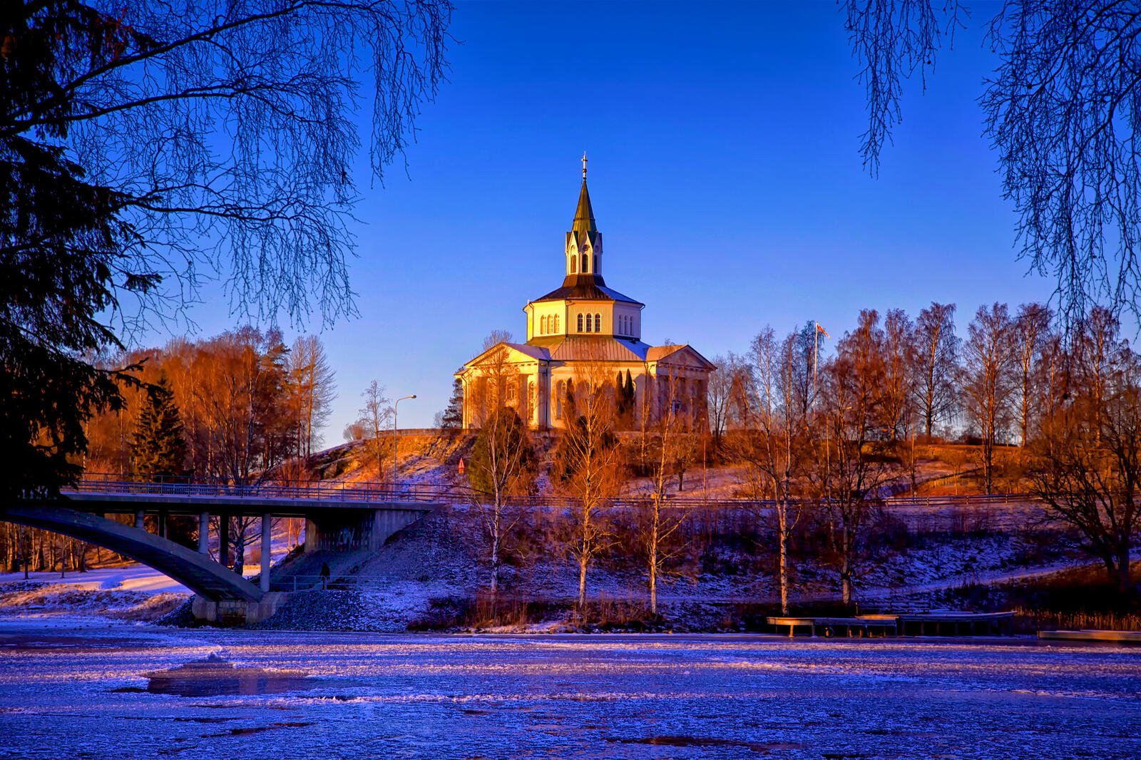 Обои Церковь Сялевад rnsk ldsvil Швеция на рабочий стол