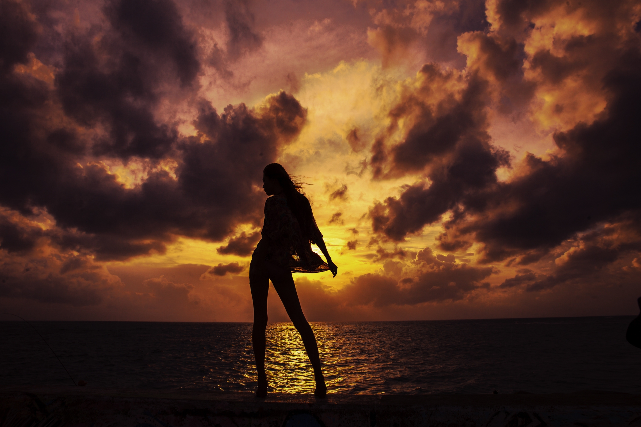 Free photo girl in the sunset