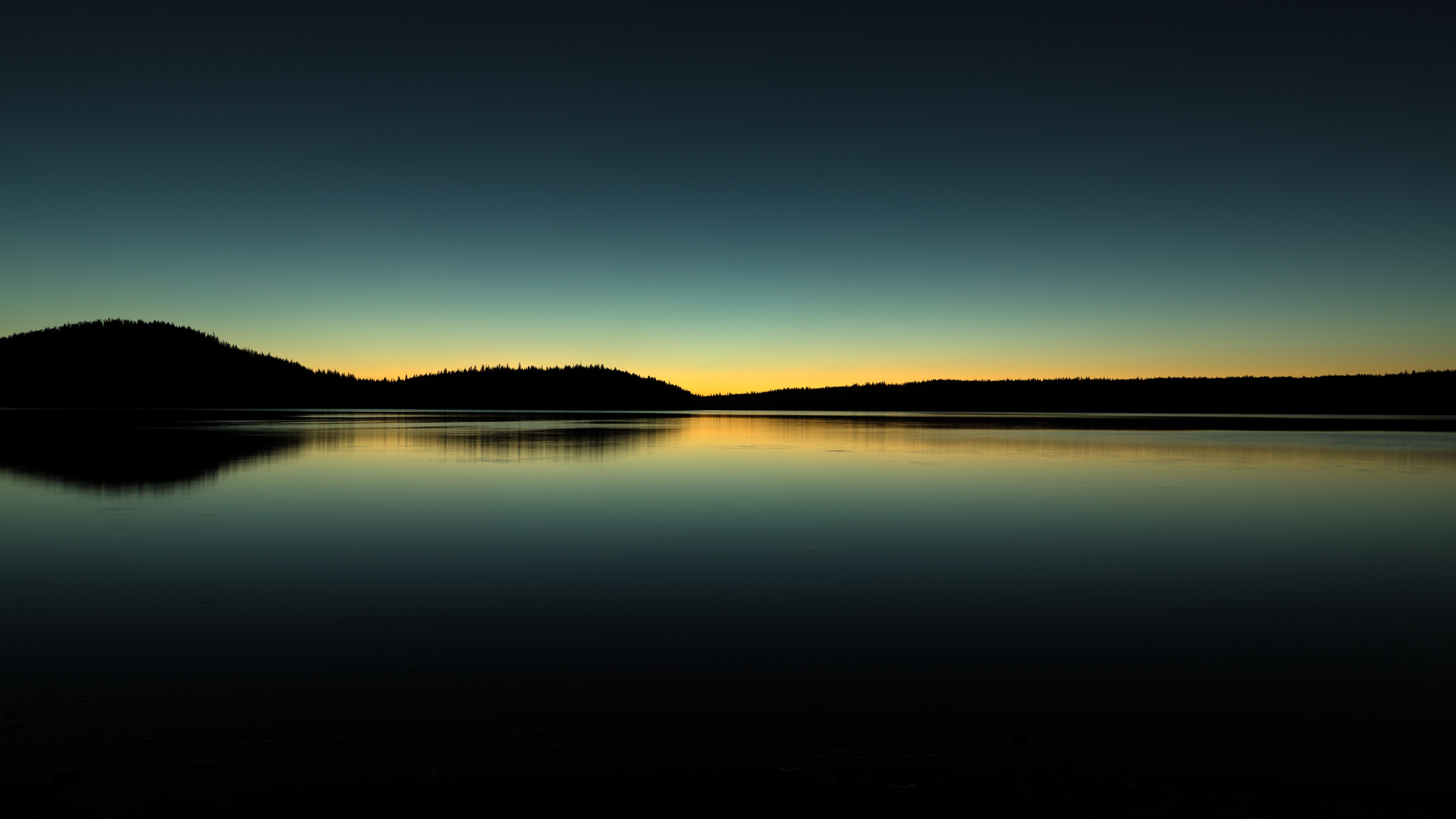 Обои озеро горизонт восход на рабочий стол