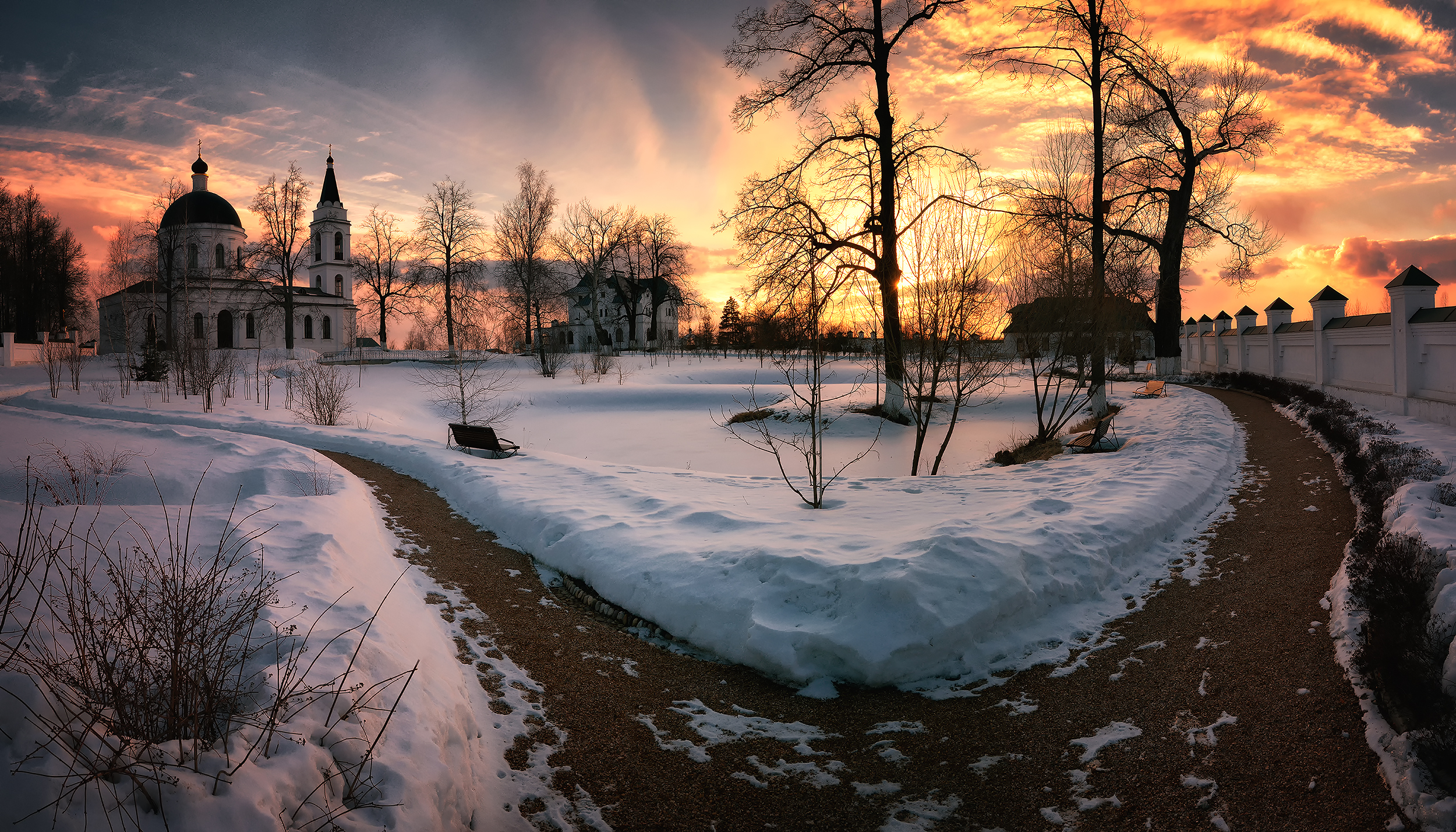 Wallpapers Istra district sunset winter on the desktop