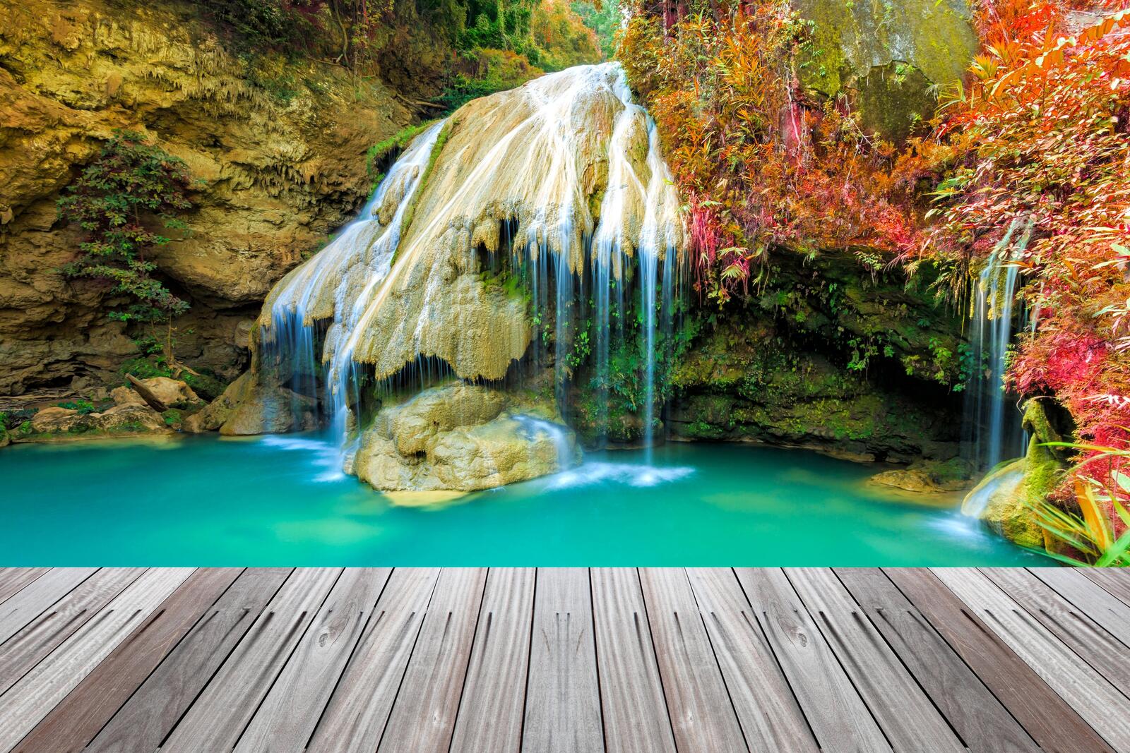 Wallpapers waterfall Thailand bridge on the desktop